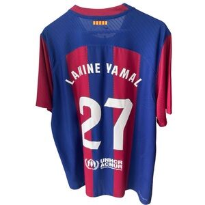 Nike FC Barcelona 23/24 Home Jersey Lamine Yamal #27 Men’s Size XL – Authentic